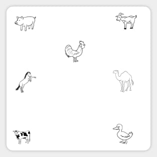 stick figure farm animals sticker pack Magnet